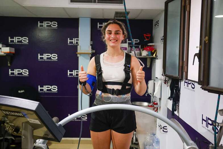 La jugadora del Rocasa Sofía Arangio, este pasado jueves en las instalaciones del HPS / TA